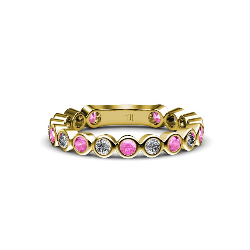 Ashlyn 2.30 mm Pink Sapphire and Diamond 3/4 Eternity Band 