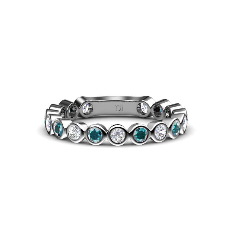 Ashlyn 2.30 mm London Blue Topaz and Diamond 3/4 Eternity Band 
