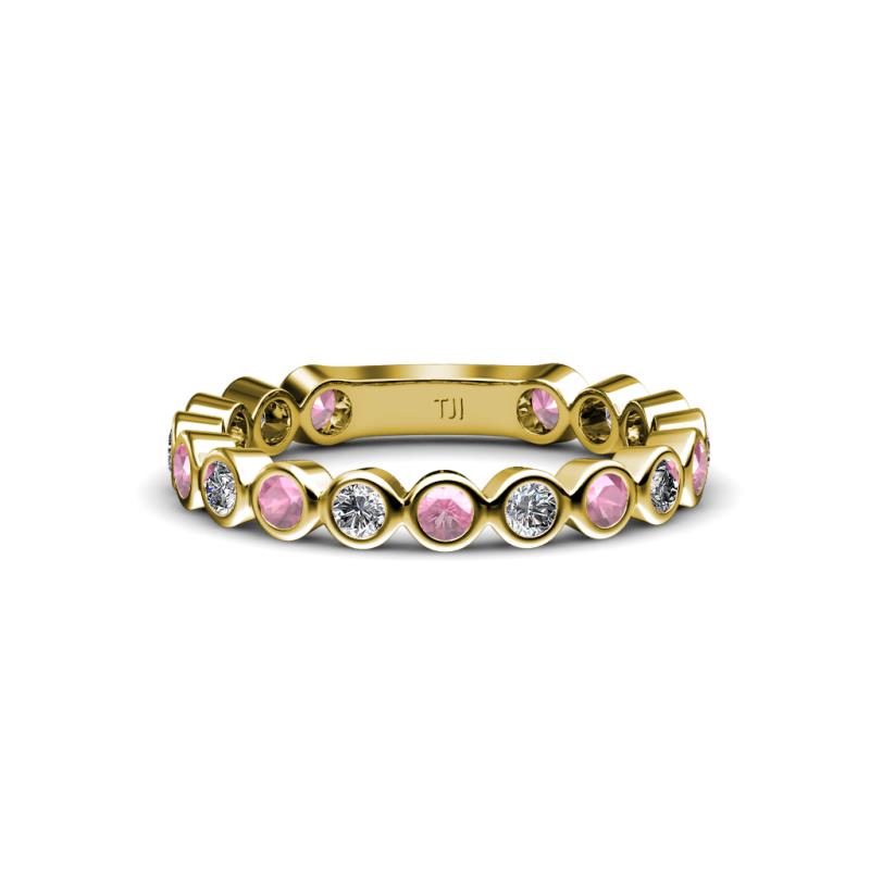 Ashlyn 2.30 mm Pink Tourmaline and Lab Grown Diamond 3/4 Eternity Band 