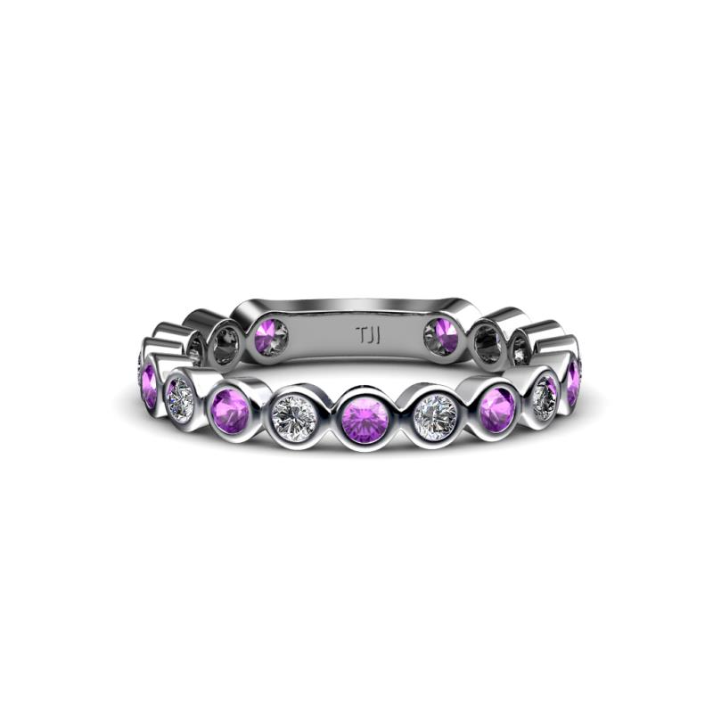 Ashlyn 2.30 mm Amethyst and Lab Grown Diamond 3/4 Eternity Band 