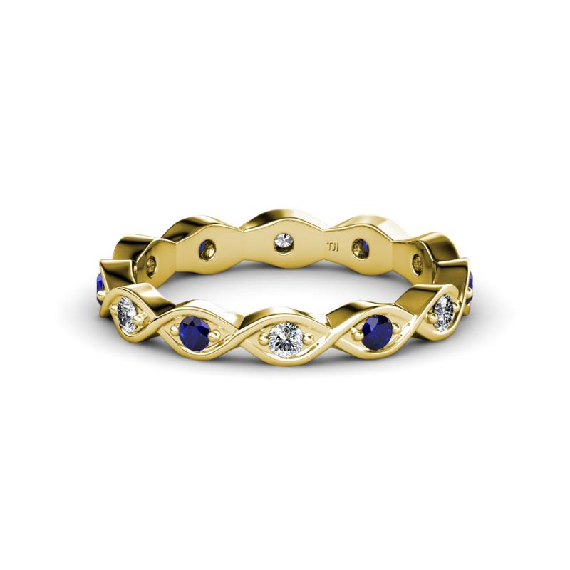 Breanna 2.20 mm Blue Sapphire and Lab Grown Diamond Eternity Band 