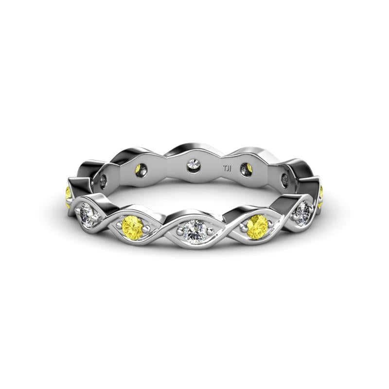 Breanna 2.20 mm Yellow Sapphire and Lab Grown Diamond Eternity Band 