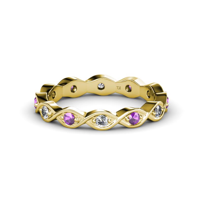 Breanna 2.20 mm Amethyst and Lab Grown Diamond Eternity Band 