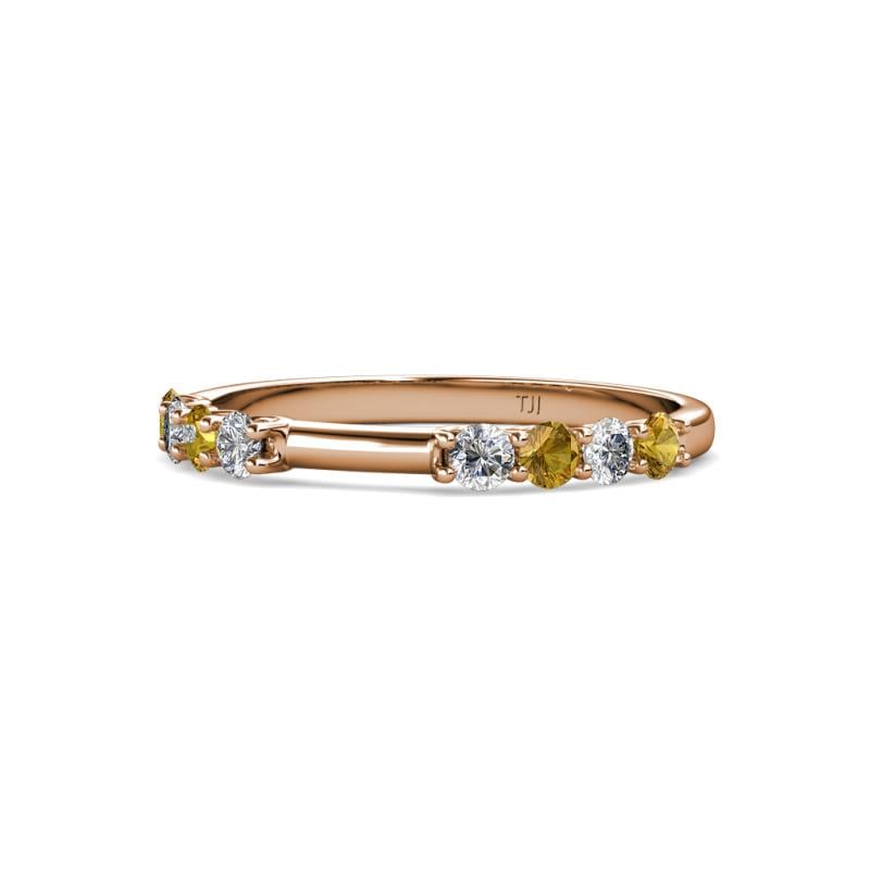 Alicia 2.60 mm Citrine and Diamond 8 Stone Wedding Band 
