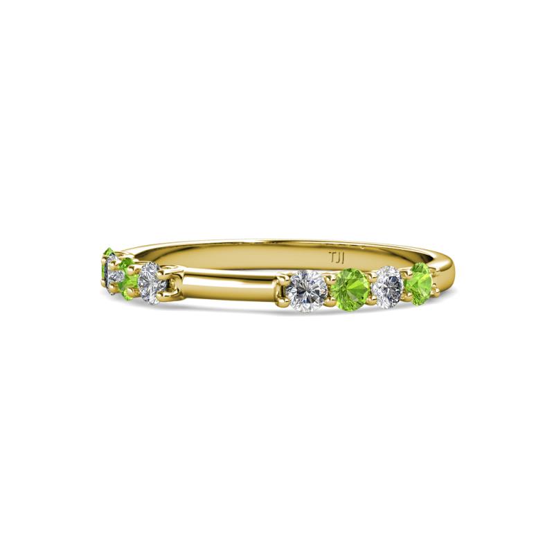 Alicia 2.60 mm Peridot and Diamond 8 Stone Wedding Band 