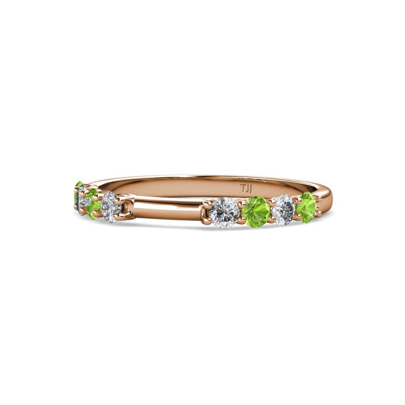 Alicia 2.60 mm Peridot and Diamond 8 Stone Wedding Band 