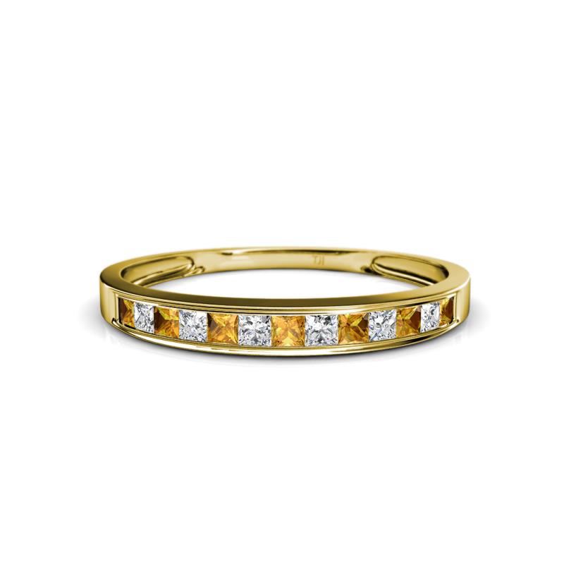 Aqilia 2.00 mm Citrine and Diamond 13 Stone Wedding Band 