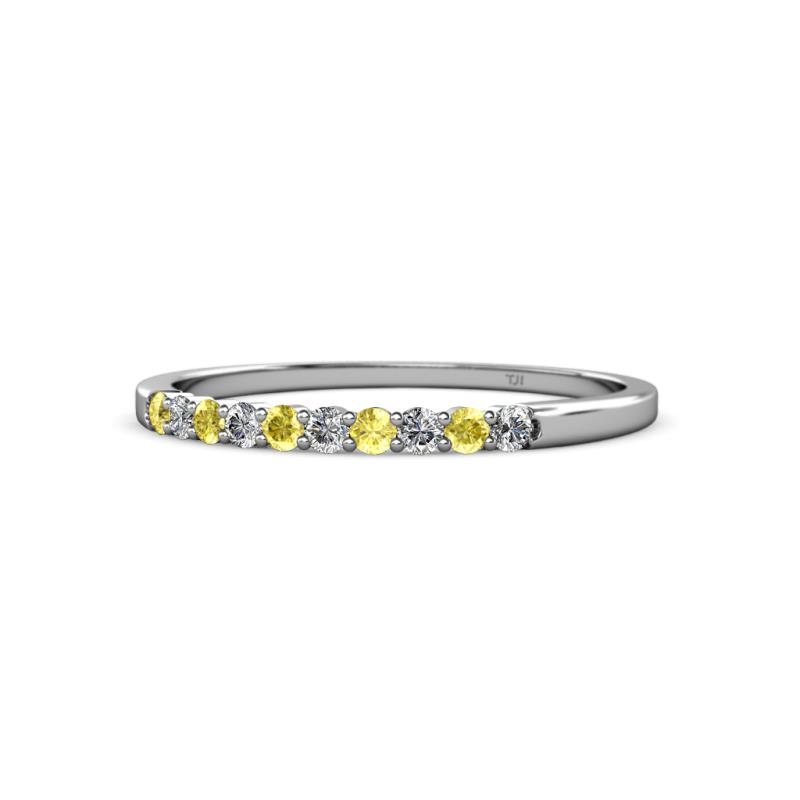 Clara 2.00 mm Yellow Sapphire and Diamond 10 Stone Wedding Band 