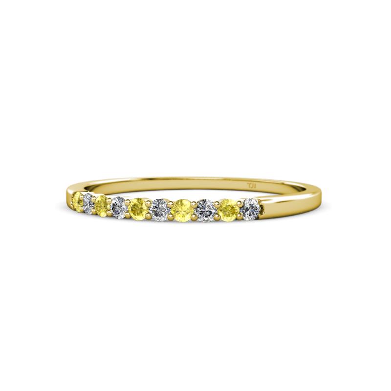 Clara 2.00 mm Yellow Sapphire and Diamond 10 Stone Wedding Band 