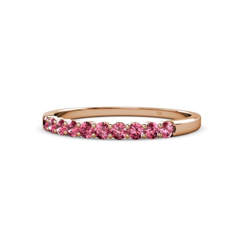 Clara 2.40 mm Pink Tourmaline 10 Stone Wedding Band 
