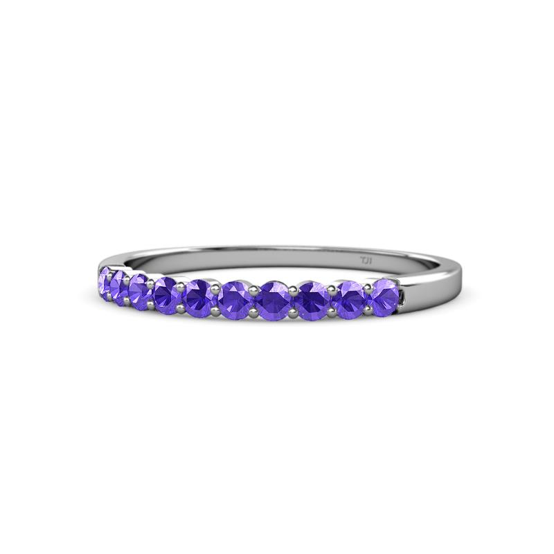Clara 2.40 mm Iolite 10 Stone Wedding Band 