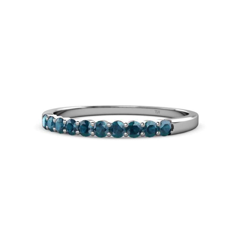 Clara 2.40 mm London Blue Topaz 10 Stone Wedding Band 
