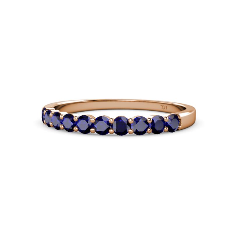 Clara 2.70 mm Blue Sapphire 10 Stone Wedding Band 