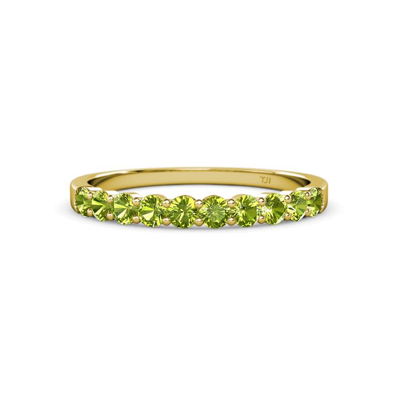 Clara 2.70 mm Peridot 10 Stone Wedding Band 