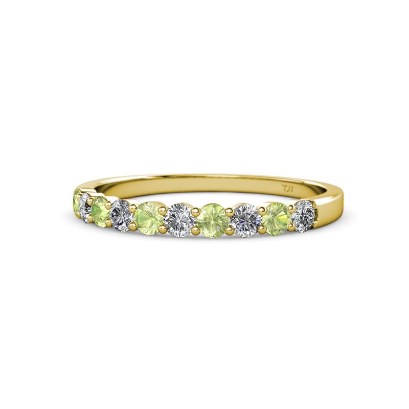 Clara 2.70 mm Peridot and Lab Grown Diamond 10 Stone Wedding Band 