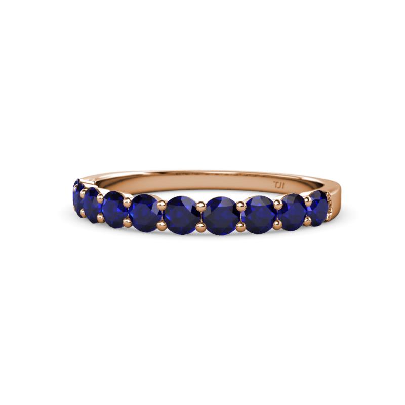 Clara 3.00 mm Blue Sapphire 10 Stone Wedding Band 