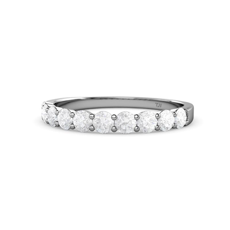 Clara 3.00 mm White Sapphire 10 Stone Wedding Band 