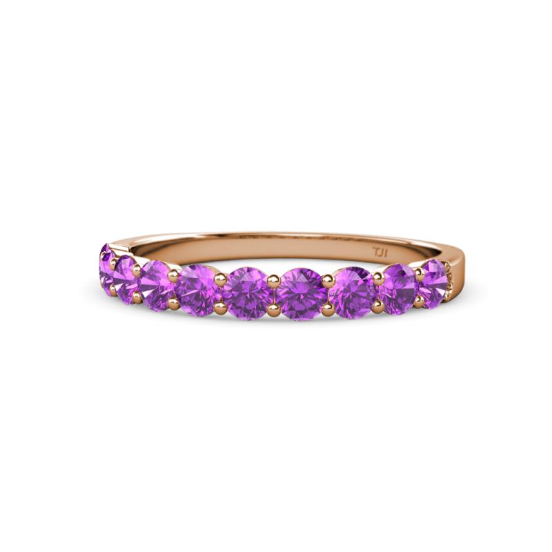 Clara 3.00 mm Amethyst 10 Stone Wedding Band 