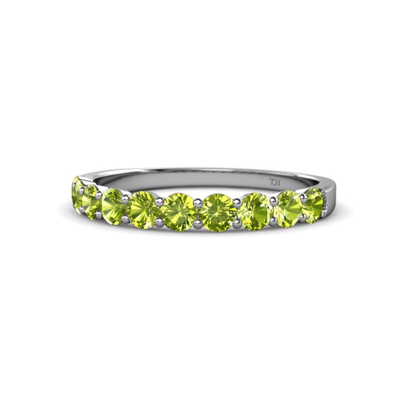 Clara 3.00 mm Peridot 10 Stone Wedding Band 