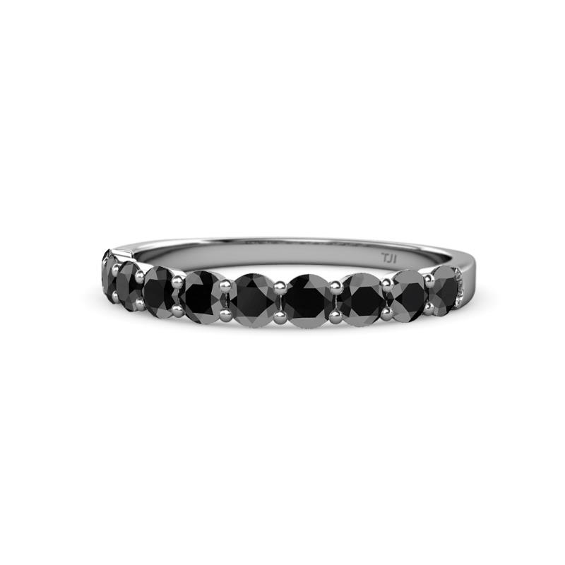Clara 3.00 mm Black Diamond 10 Stone Wedding Band 
