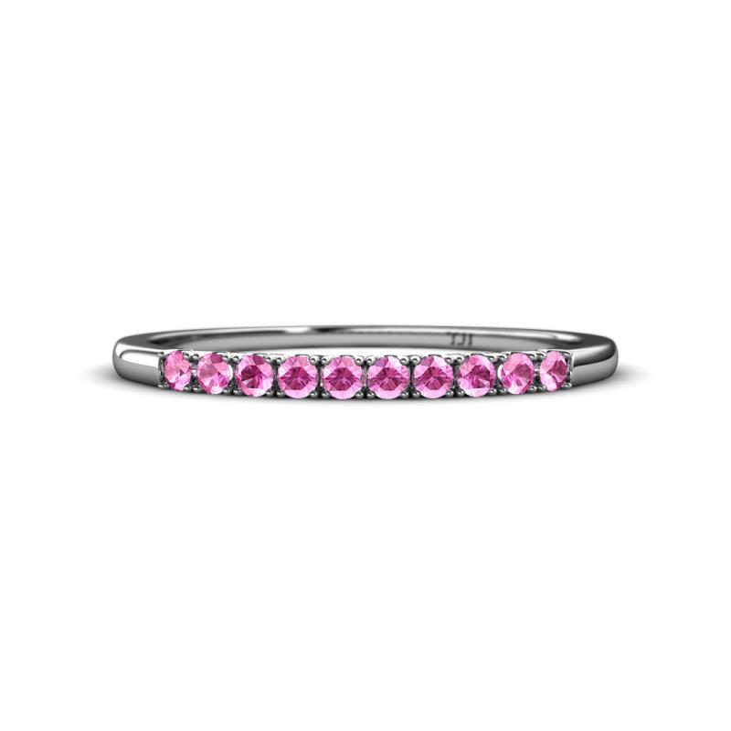 Emlynn 2.00 mm Pink Sapphire 10 Stone Wedding Band 