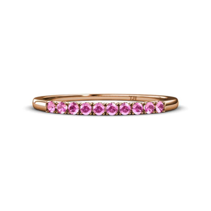Emlynn 2.00 mm Pink Sapphire 10 Stone Wedding Band 