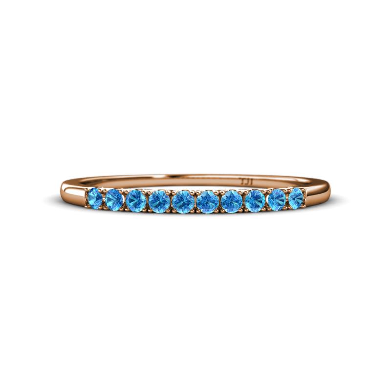 Emlynn 2.00 mm Blue Topaz 10 Stone Wedding Band 