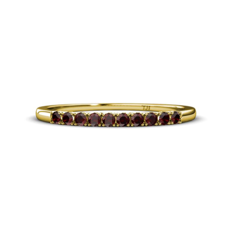Emlynn 2.00 mm Red Garnet 10 Stone Wedding Band 