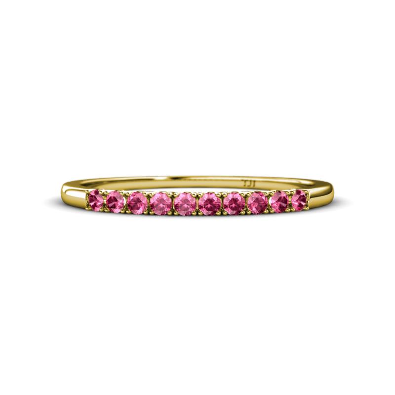 Emlynn 2.00 mm Pink Tourmaline 10 Stone Wedding Band 