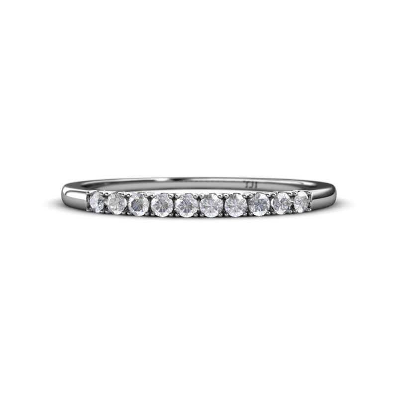 Emlynn 2.00 mm White Sapphire 10 Stone Wedding Band 