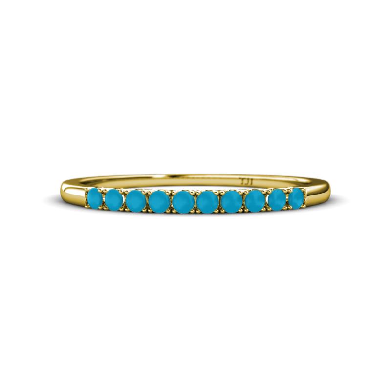 Emlynn 2.00 mm Turquoise 10 Stone Wedding Band 