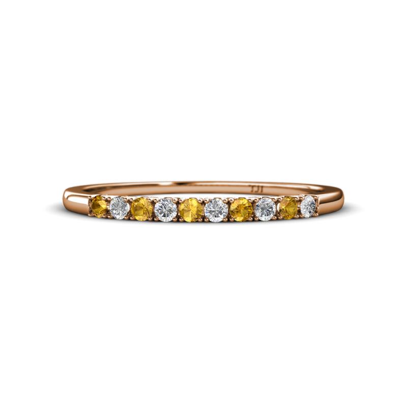 Emlynn 2.00 mm Citrine and Diamond 10 Stone Wedding Band 