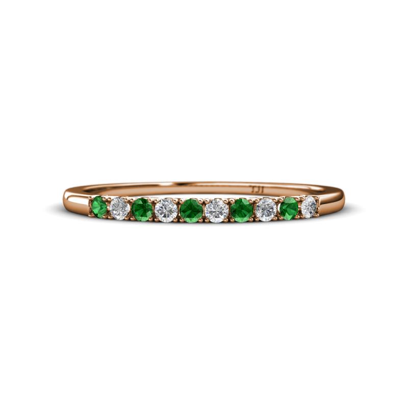 Emlynn 2.00 mm Green Garnet and Lab Grown Diamond 10 Stone Wedding Band 