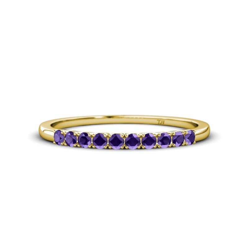 Emlynn 2.40 mm Iolite 10 Stone Wedding Band 