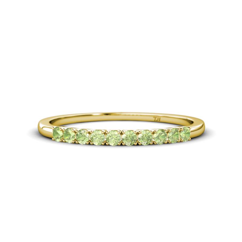 Emlynn 2.40 mm Peridot 10 Stone Wedding Band 