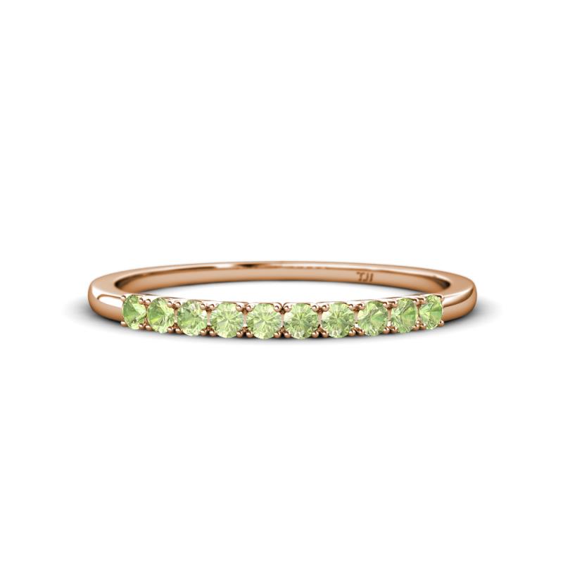 Emlynn 2.40 mm Peridot 10 Stone Wedding Band 