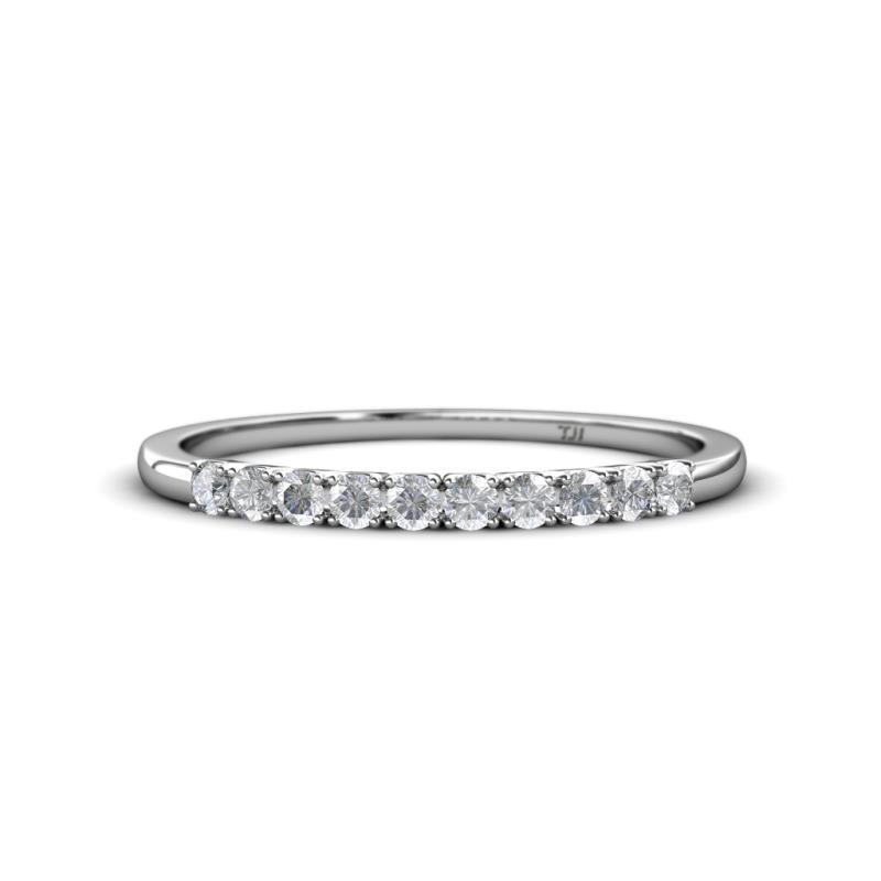 Emlynn 2.40 mm White Sapphire 10 Stone Wedding Band 