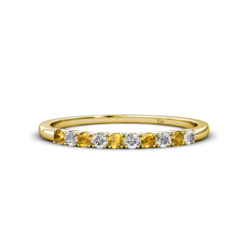 Emlynn 2.40 mm Citrine and Lab Grown Diamond 10 Stone Wedding Band 
