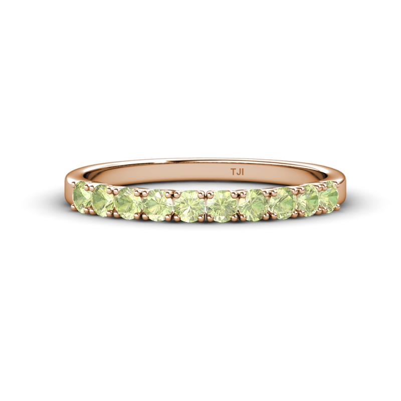 Emlynn 2.70 mm Peridot 10 Stone Wedding Band 