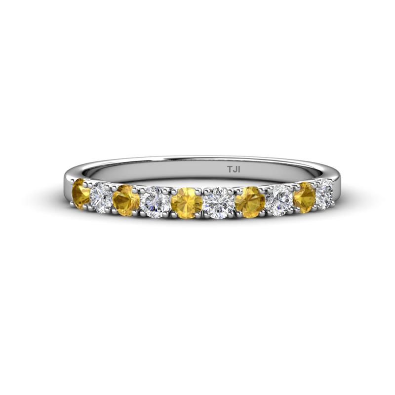 Emlynn 2.70 mm Citrine and Lab Grown Diamond 10 Stone Wedding Band 