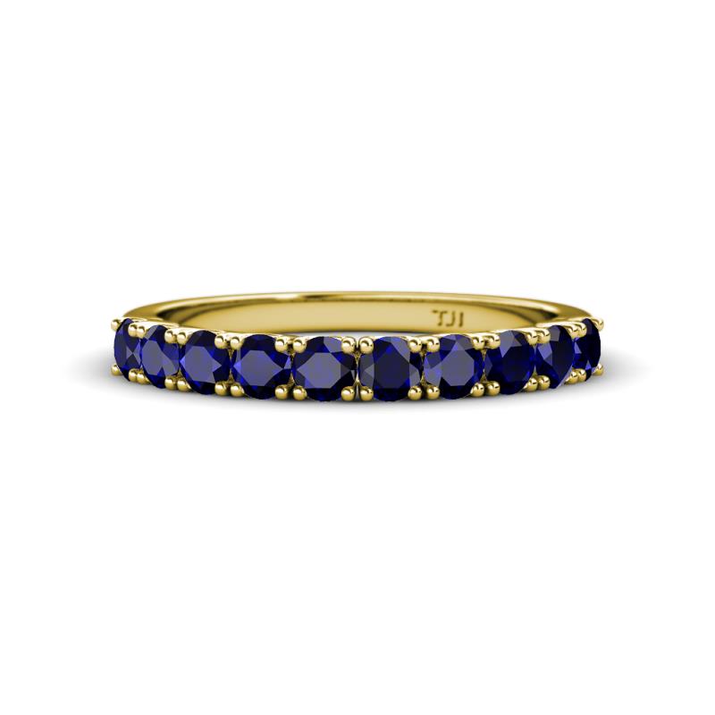 Emlynn 3.00 mm Blue Sapphire 10 Stone Wedding Band 