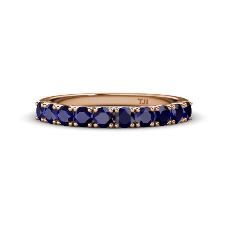 Emlynn 3.00 mm Blue Sapphire 10 Stone Wedding Band 