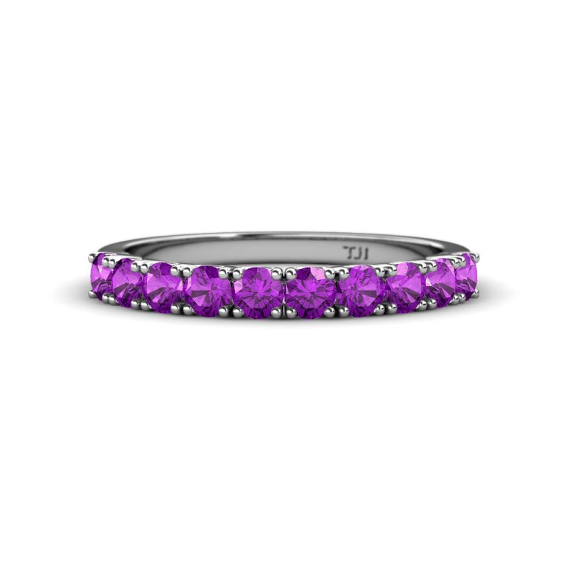 Emlynn 3.00 mm Amethyst 10 Stone Wedding Band 