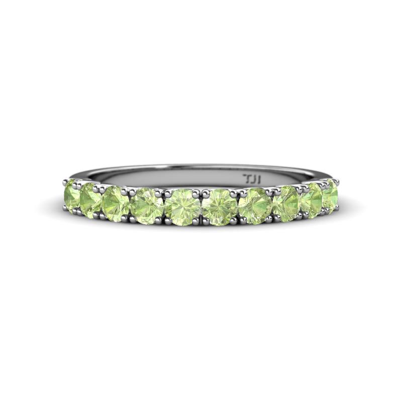 Emlynn 3.00 mm Peridot 10 Stone Wedding Band 