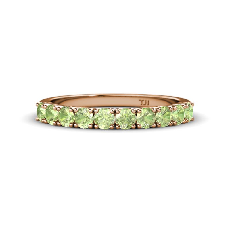 Emlynn 3.00 mm Peridot 10 Stone Wedding Band 