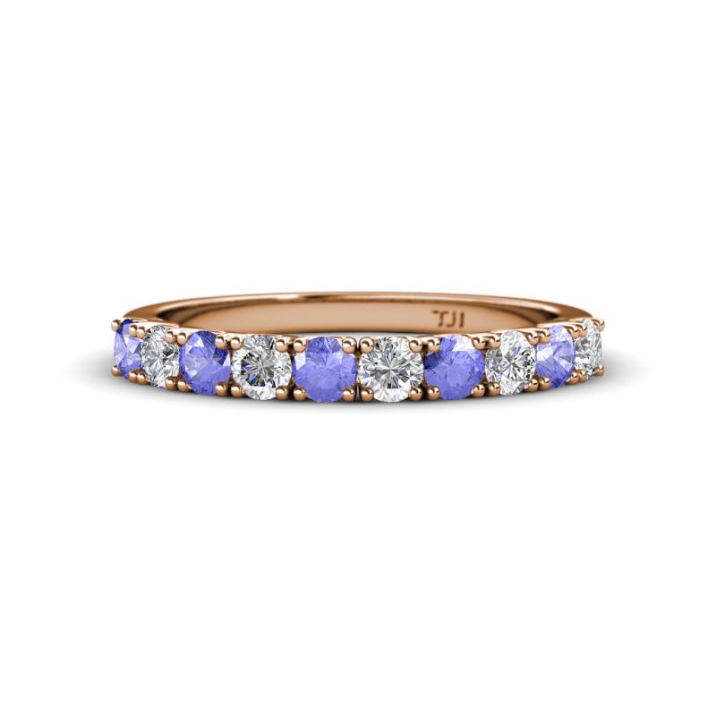 Emlynn 3.00 mm Tanzanite and Lab Grown Diamond 10 Stone Wedding Band 