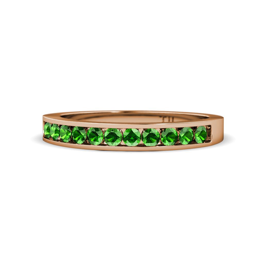 Kathiryn 2.30 mm Green Garnet 11 Stone Wedding Band 