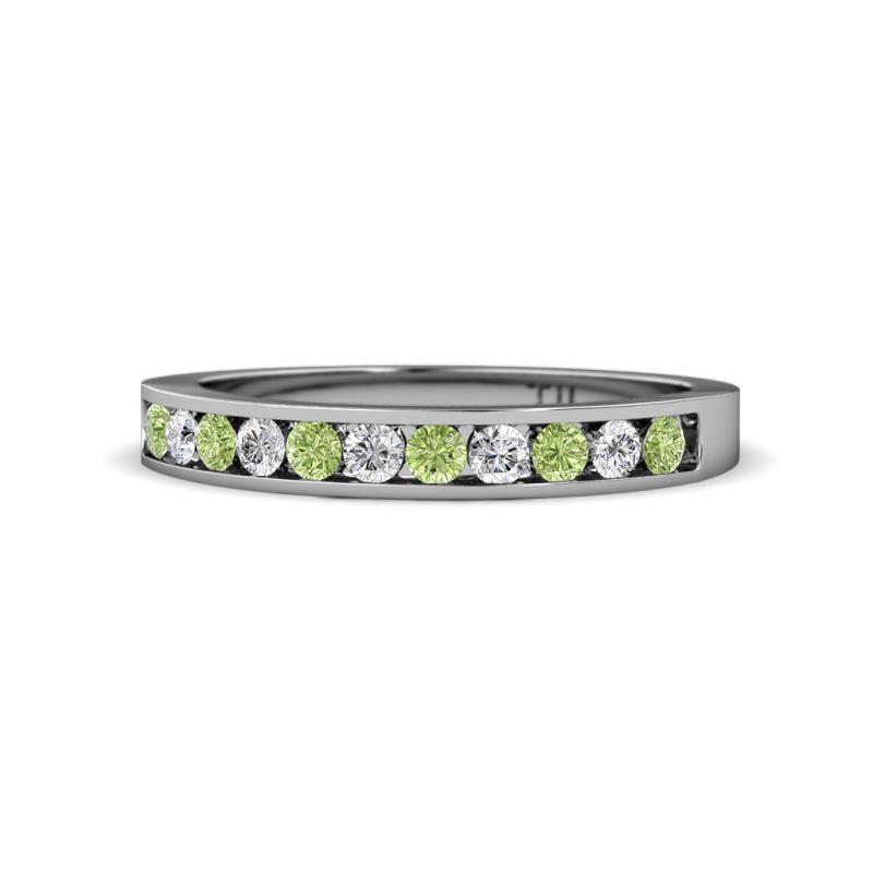 Kathiryn 2.30 mm Peridot and Lab Grown Diamond 11 Stone Wedding Band 