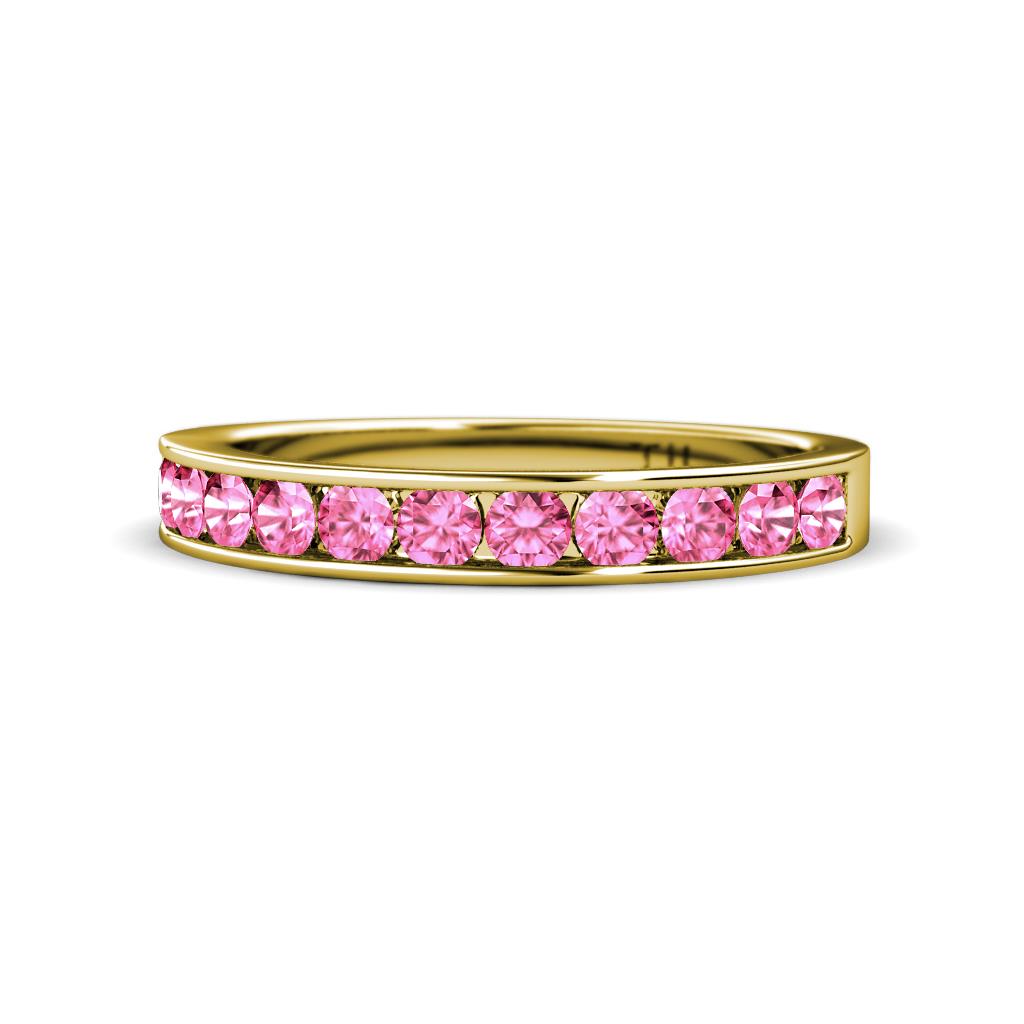 Kathiryn 2.70 mm Pink Sapphire 11 Stone Wedding Band 