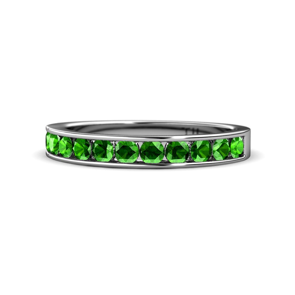 Kathiryn 2.70 mm Green Garnet 11 Stone Wedding Band 